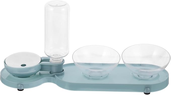 Yardwe Pet Automatic Water Dispenser Bottle with Tilt Double Bowls Transparent Design for Cats Capacity Lightweight and Practical Feeding