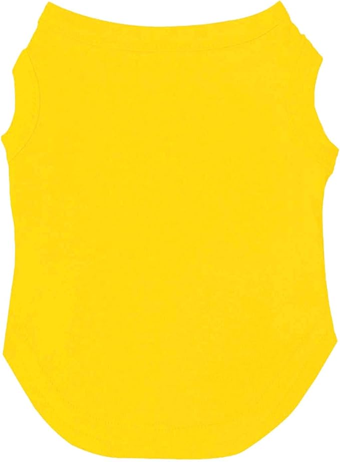 Blank Dog Tee Shirt | Sleeveless Breeds | Lightweight, Comfy, Customizable |Yellow, X-Small