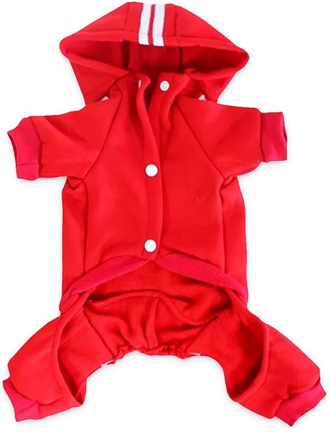 MeowWow Small Puppy Dog Hoodie Sweater 4 Legs Dogs Jumpsuit Fleece Sweatshirt Pet Outfit Girl Dog Winter Clothes Cotton Hoodies for Small Medium Dogs Cats Apparel