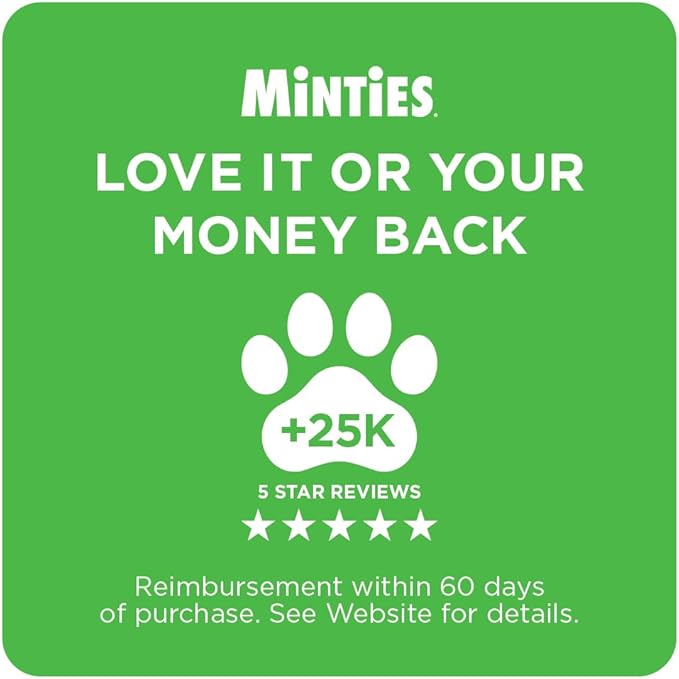 Minties Dental Treats for Cats, Salmon Flavored Treats for Cats, Freshens Breath and Controls Tartar, 30oz (12 2.5oz Bags)