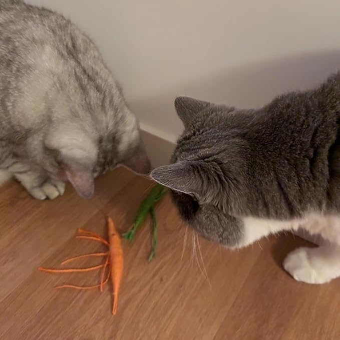 IUHKBH Shrimp Catnip Toys for Cats, 3-Color Yarn Chew Toy with Refillable Catnip, Interactive Teething for Aggressive Chewers