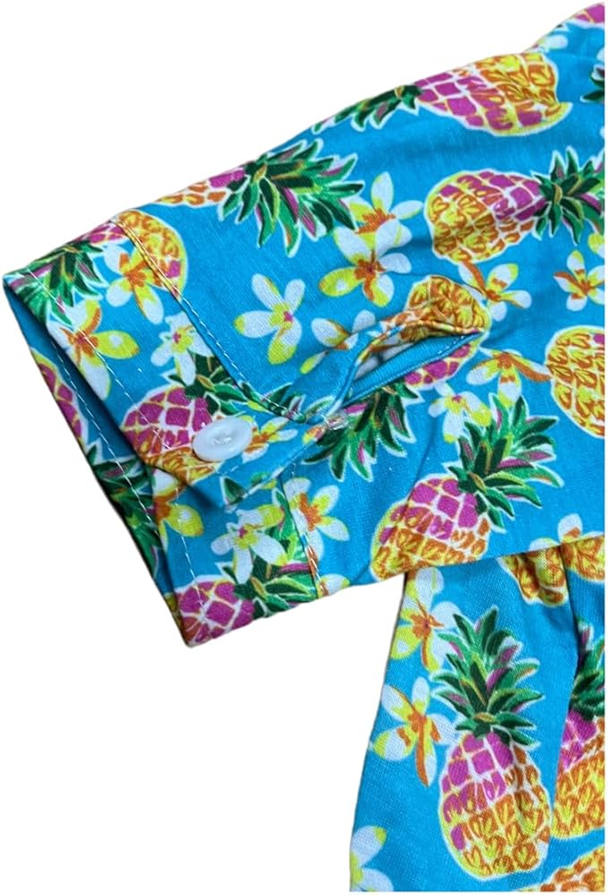 Tangpan Hawaiian Beach Coconut Tree Print Dog Shirt Summer Camp Shirt Clothes(Pineapple,M)