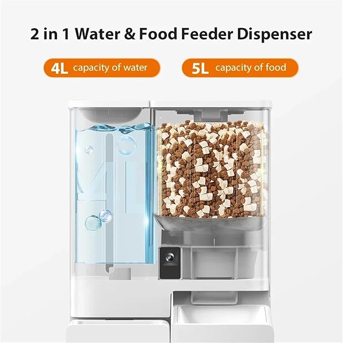 Automatic 2 in 1 Cat Dog Feeder & Smart Pet Water Fountain with Camera | Pet Feeding & Watering Products(Video Version)
