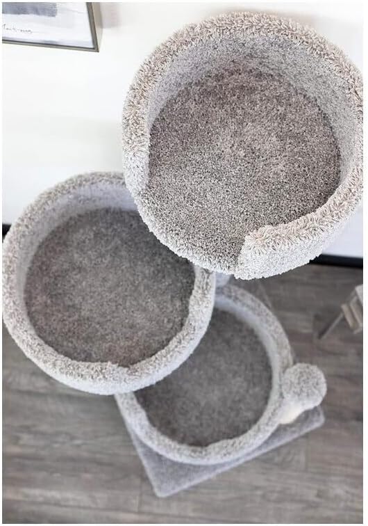 HomeStock Cat Tower with Beds - 30" x 29" x 54" - Scratching Post & Climbing Tree Gray/25 L x 25" W x 50" H