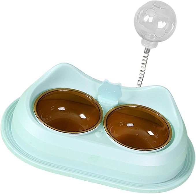 Practical Pet Double Bowl Dry Food Watering Food Feeding for Cats Feeding Dish Pet Supplies Feeding Station for Cats