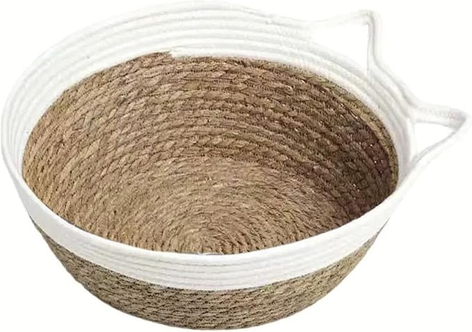 Straw House for Cats Dog Interaction Sleep Rest Nest Bed Hideouts Basket Bed Rest Furniture Nest