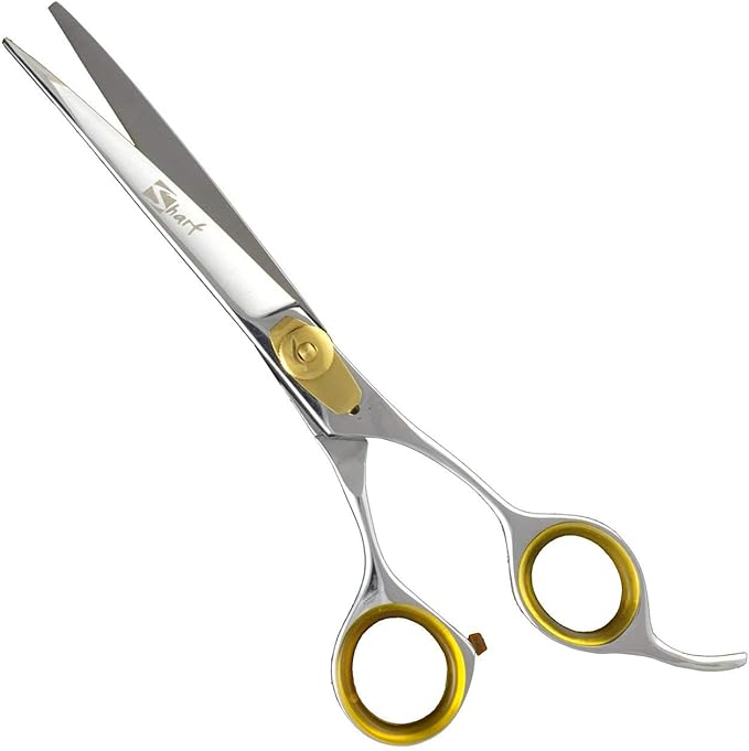 Sharf Gold Touch Grooming Pet Shear, 6.5 Inch Curved Scissors, Use Curved Shears for Cat Shears and Dog Shears Or Any Breed Trimming Cuts