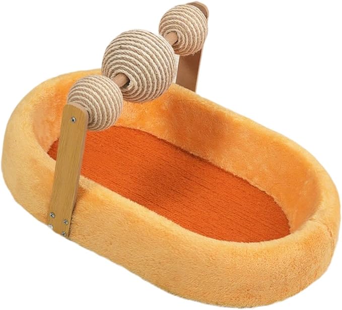 Cat Scratching Board Kitten Bed Furniture Protector Training Toys Exercise Cats Scratcher Bed Cat Scratching Pad for Resting- Orange