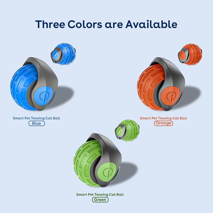 Interactive Cat Toys for Indoor Cats,The 3rd Generation Agile Moving Cat Ball with Elastic Mesh Tail,Automatic Kitten Toys for Bored Indoor Adult Cats,Motion Activated (Green)