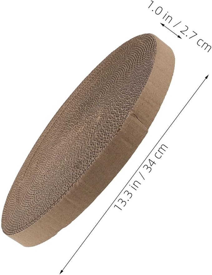 GANAZONO 2pcs Circular Cat Bed Replacement Insert with 34cm High-Density Corrugated Cardboard Core, Round Cardboard Cat Scratching Pad for Indoor Pet Scratchers