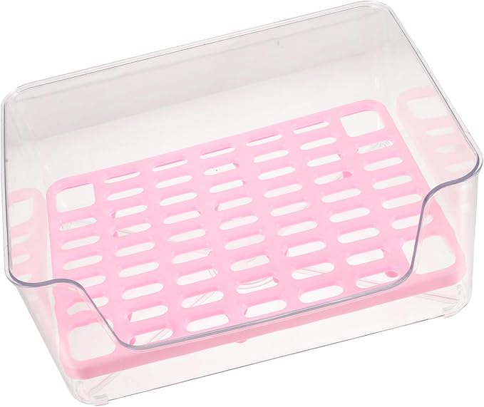 minkissy Pet Litter Box Medium Pink Acrylic Anti-Splash Kitten Litter Pan Potty Elevated Cat Toilet for Indoor Housebreaking
