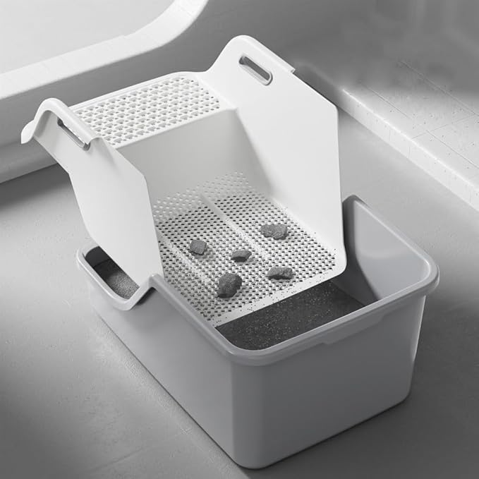 Pet Supplies, Extra Large Splash-Proof Cat Litter Box, Nonstick Semi-Enclosed Pet Toilet