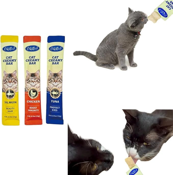 20 Tubes Creamy Lickable Cat Treats Squeezable Creamy Puree Cat Treat with Chicken Salmon Tuna 3 Flavors Variety Pack Healthy Wet Cat Food Pate for Cats Kitty