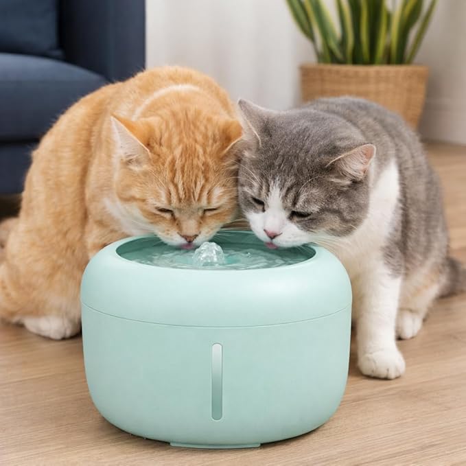 Pet Life ® 'Moda-Pure' Ultra-Quiet Filtered Automatic Dog and Cat Fountain Waterer or Feeder with Automatic Shutoff Feature - Includes Filter