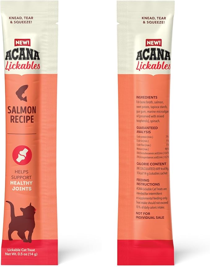 ACANA Lickables Cat Treats Salmon Recipe .5oz Tubes (5 Count) (Pack of 2)