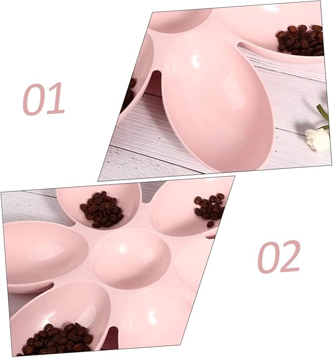Cat Bowls- Cat Food Water Container- Multi- Feeder 6- Meal Kitten Food Bowls- Flower Petals Shaped Pet Feeding Bowl for Small Medium Dog Pets Puppy Kitten