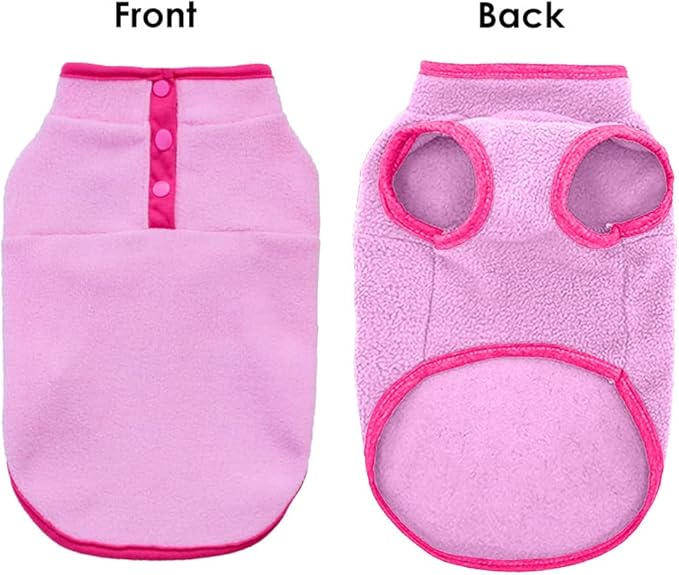 Dog Fleece Sweater, Soft Dog Vest Apparel Sleeveless Puppy Winter Cold Weather Clothes Doggie Jacket Pullover for Small Medium Dogs and Cats (Large, Pink)