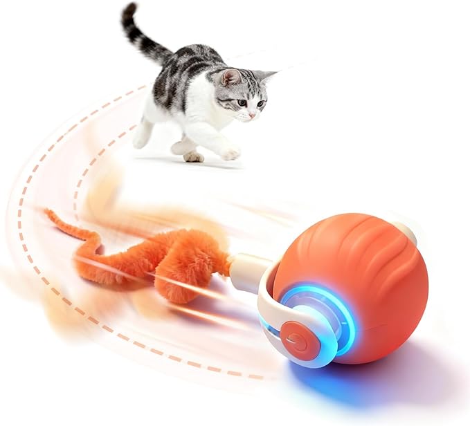 Interactive Cat Toys for Indoor Cats,Automatic Moving Kitten Toys,Cat Toys for Bored Indoor Adult Cats,Smart Rechargeable Cat Enrichment Toys for Small/Medium/Large Cats to Keep Them Busy, Cat Balls