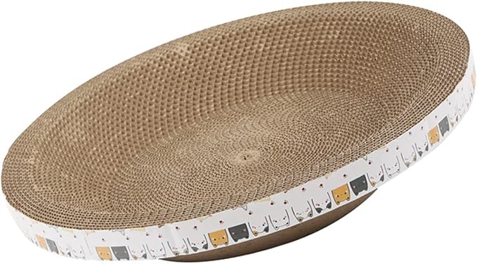 Round Corrugated Cat Scratcher Bed for Furniture Protection, Anti-Scratch Cat Scratching Pad