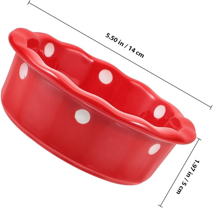 Christmas Ceramic Cat Bowl and Pet Food Bowl Red Creative Cat Food Container for and Dogs Suitable for Holiday Feeding and Watering