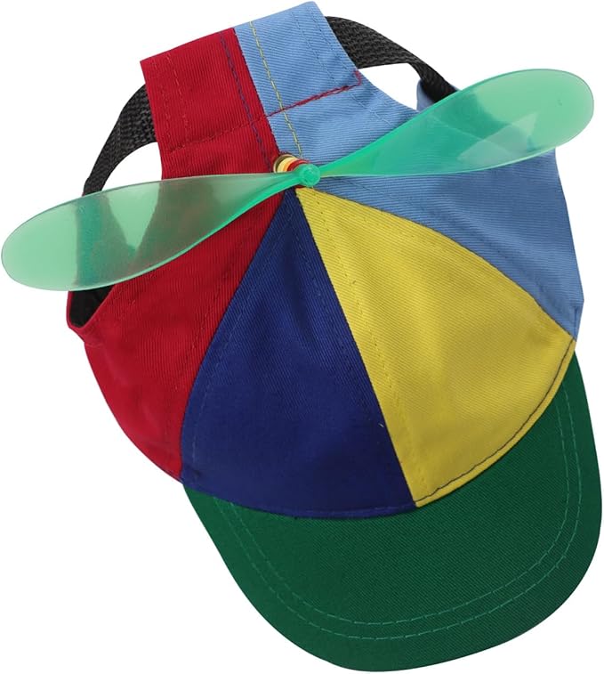 Cats Dogs Propeller Hat Halloween Costume Accessory for Cats Dogs Cute Funny Colorful Pets Rainbow Helicopter Hat Baseball Cap
