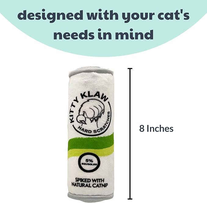 Huxley & Kent Kicker Cat Toy | Kitty Klaw Licks & Lime | Large Strong Catnip Filled Crinkle Cat Toy | Plush and Burlap Toy Promotes Natural Hunting Instinct | Kittybelles
