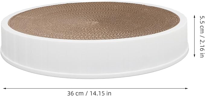 Artibetter Corrugated Cat Scratching Board Bowl with Replaceable Cardboard Core Round Cat Lounger Scratch Pad Furniture