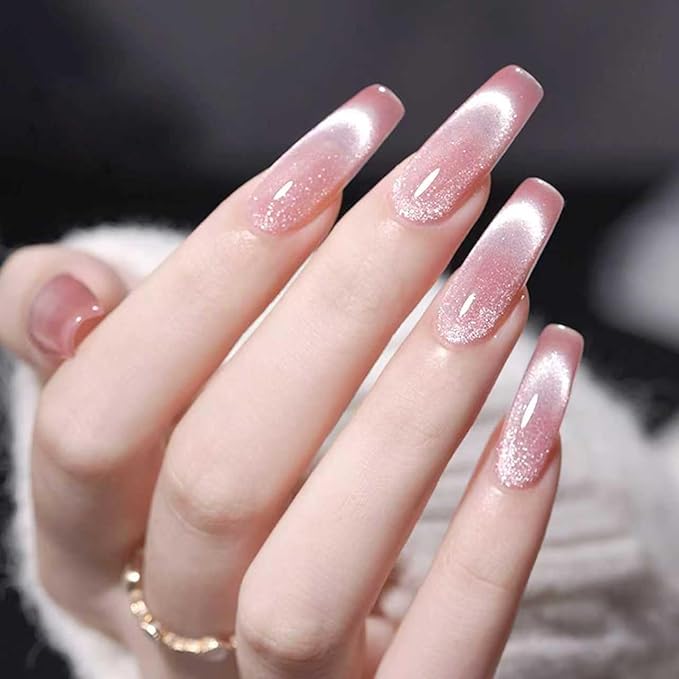 2026 New Rotating Cat Eye Magnet, Beginner Friendly Nail Tool with Uniform Magnetic Force and Excellent Light Absorption, Can Easily DIY Glossy Cat Eye Effect (1*White+1*Ball Magnet)