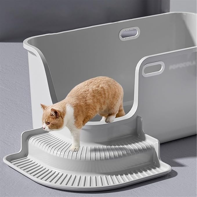Pet Supplies, Open Large Cat Litter Box with High Sides, Nonstick Extra Wide Pan for Multi Cats