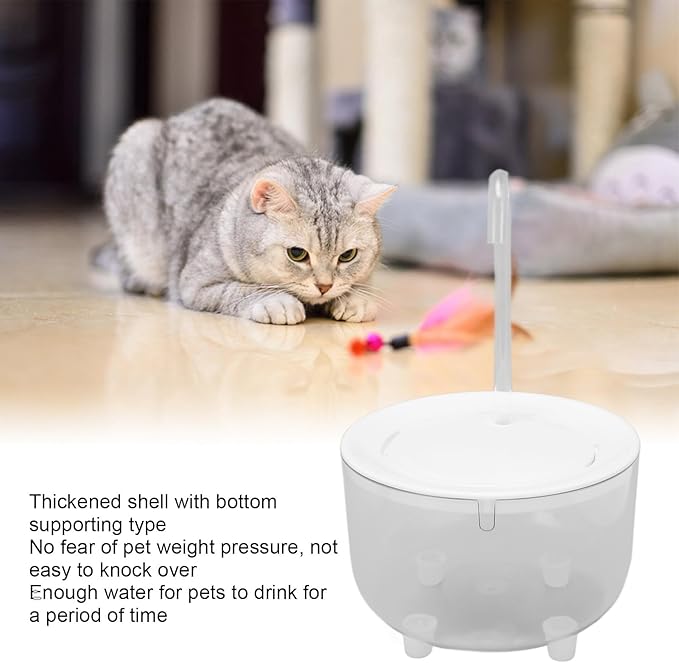Focket Cat Water Fountain, Automatic Super Silent Pet Water Fountain, Cat Drinking with Silicone Anti Slip Pad for Cats Small Dogs Multiple Pets