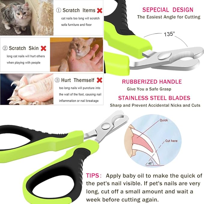 VICTHY 100pcs Cat Nail Caps with Clipper Set, Cat Nail Clipper + Nail Covers with Adhesive and Applicators Size Medium (5 COLORS)