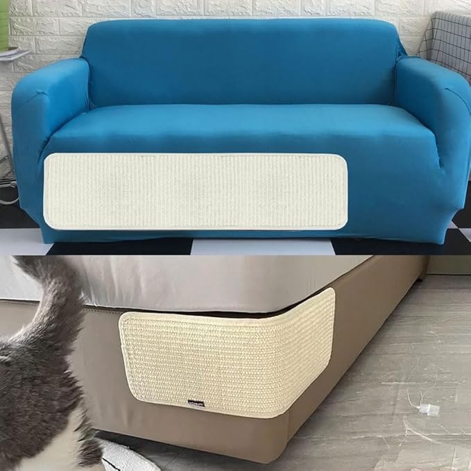 Cat Scratching Pad Natural Sisal Sofa Corner Furniture Protector Scratcher Mats Protecting Carpets and Sofas Couch Corner Furniture Anti-Slip Sisal Cat Repellent Mat for Sofa Bed Desk Legs