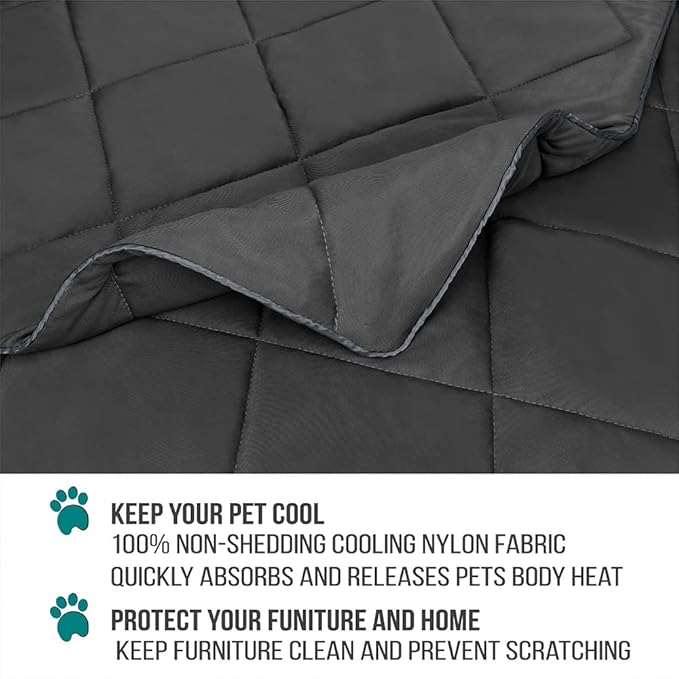 PetAmi Premium Cooling Dog Blanket | Lightweight Fluffy Pet Throw Blanket Bed Cover for Dogs, Cat, Puppies | Pet Blanket Furniture Protector Couch Sofa | Reversible Fuzzy Cozy | 60x80, Grey