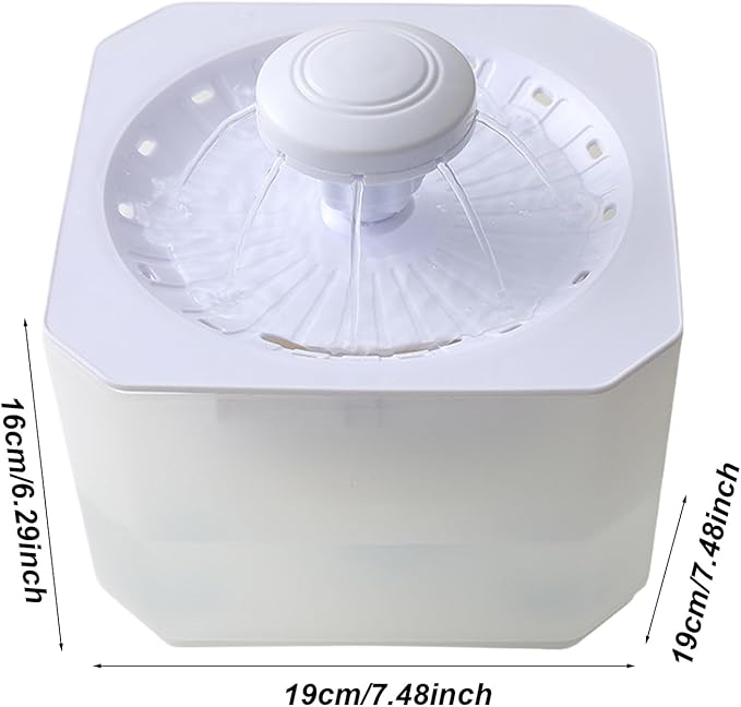 Cat Water Fountain | 2500ml Large Capacity USB Rechargeable Pet Accessories - Pet Water Fountain - for Puppy Animal Travel Crate House Outside Feeding Tipping Night Hot Day Offices Indoor Home