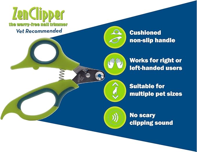 Zen Clipper Pet Nail Clipper for Dogs – Dog Nail Clipper for Safer Dog Grooming and Nail Care - Clean, Quiet, and Easy-to-Use Stainless Steel Dog Nail Trimmer - (4mm Hole)