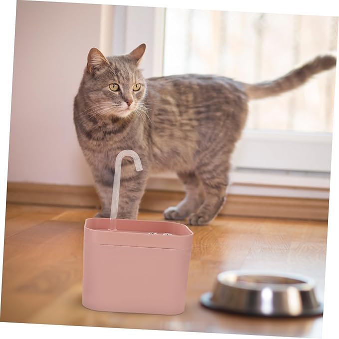 Cat Water Fountain Automatic Circulation Dispenser Filters Electric PET Water Feeder for Dogs and Cats Pink Easy to Clean