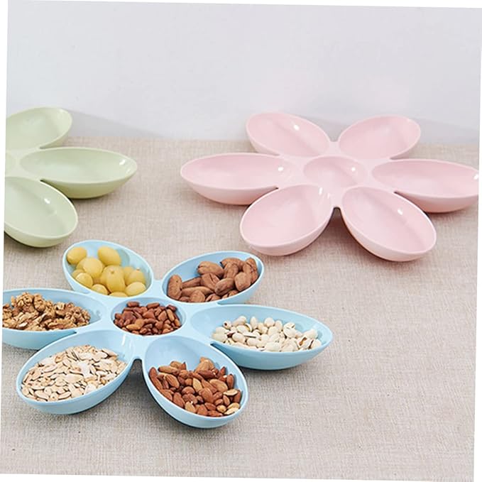 Cat Bowls- Cat Food Water Container- Multi- Feeder 6- Meal Kitten Food Bowls- Flower Petals Shaped Pet Feeding Bowl for Small Medium Dog Pets Puppy Kitten