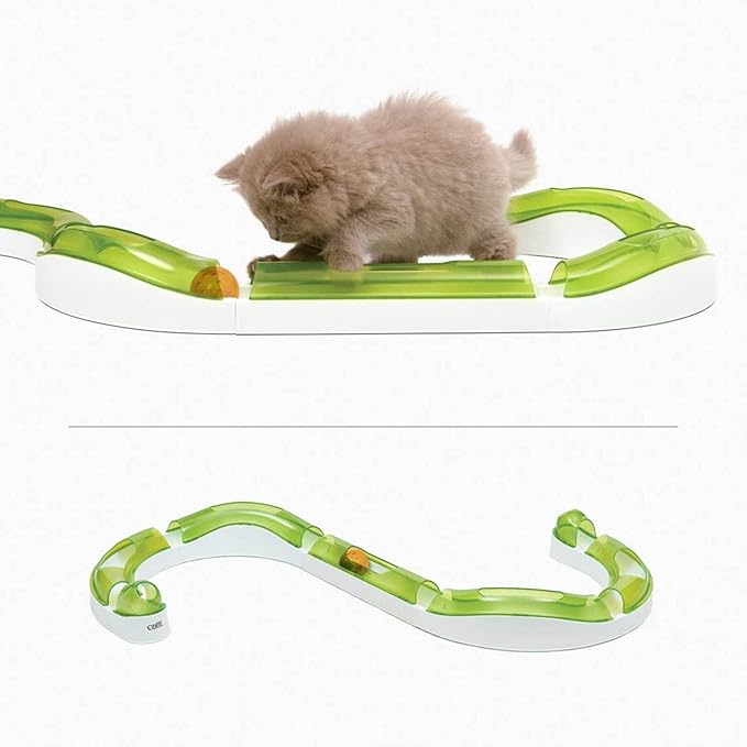 Catit Senses 2.0 Wave Circuit Interactive Cat Toy - 8-Piece Closed-Track Ball Toy for All Breed Sizes