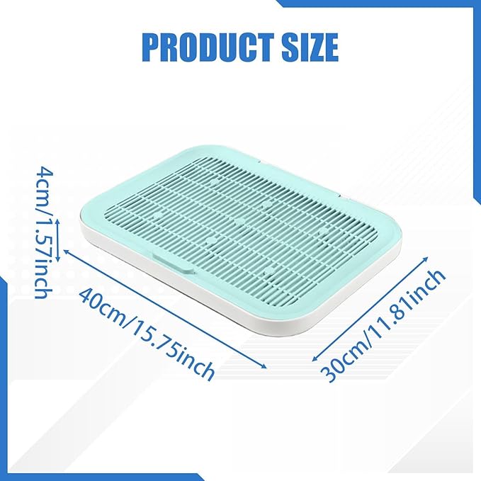 HouseVibe Cat Litter Mat with Double Layer Design, Litter Trapping Floor Mat for Cats, 15.75x11.81 Inch Reusable Waterproof Scatter Control Pad for Pet Supplies- Green