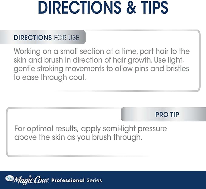 Four Paws Slicker Brush, Professional Series Grooming Brush for Dogs & Cats, Self-Cleaning, Reduces Shedding, All Coat Types, Blue & Grey