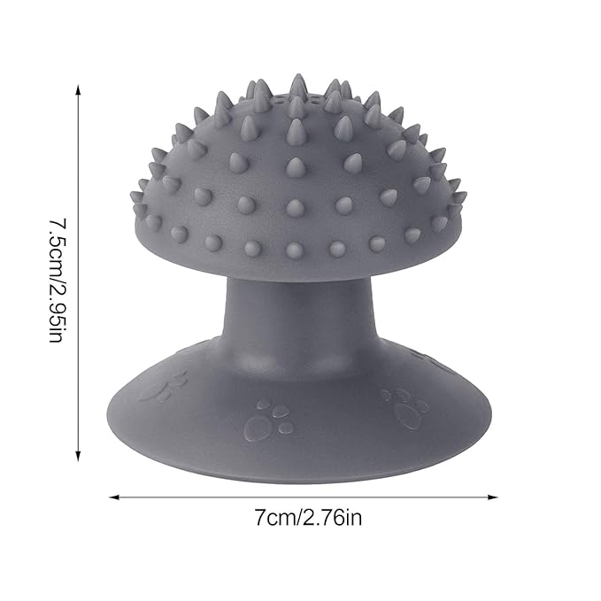 Grey Cat Corner Self Groomer - Remove Loose Fur, Removable Design for Cleaning, Massage Combs for Short and Long Fur, Grooming Brushes for Cats and Kittens
