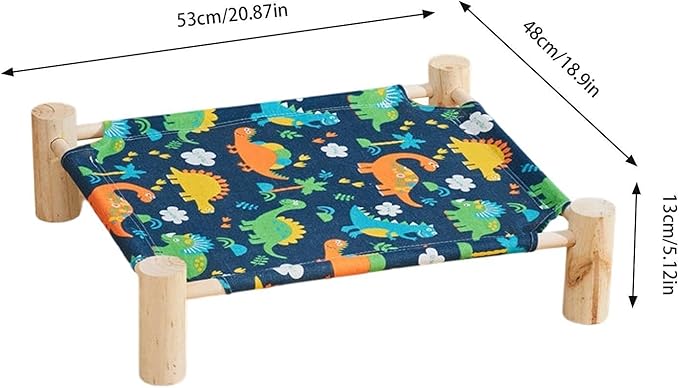 Raised Cat Bed - Wooden Dog Elevated Indoor Outdoor Bed, Cat and Dog Hammock Cot, Removable Sleeping Furniture for Home Living Room Apartment Dorm Outdoor Patio Balcony Porch Corner