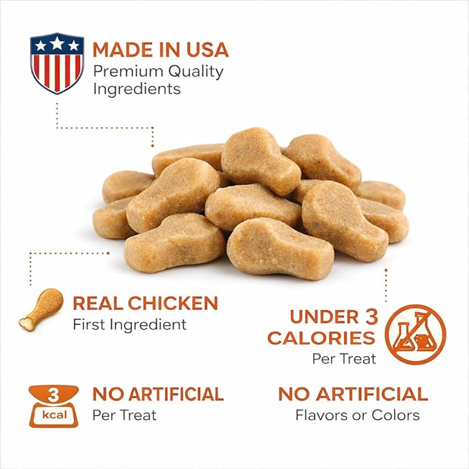 Savory & Tasty Soft Cat Treats Chicken - Grain Free, Low Calorie Chewy Nibbles, Made in USA, Real Chicken #1 Ingredient, Under 3 Calories Per Treat, Natural Training Snack for Indoor Cats | (3oz)