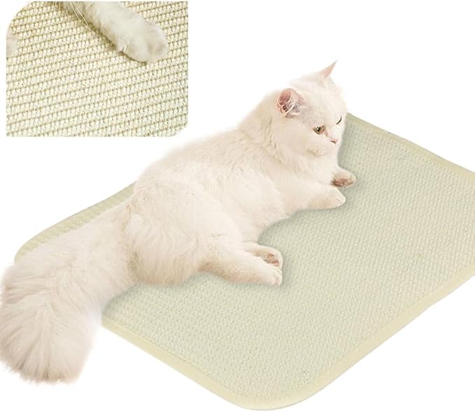 Cat Scratcher Mat Kitty Scratching Pad Sofa Protector Natural Sisal Cat Scratch Toy Couch Bed Floor Sofa Armrest Guard Easy Installation Scratching Post for Grinding Claws Protecting Furniture