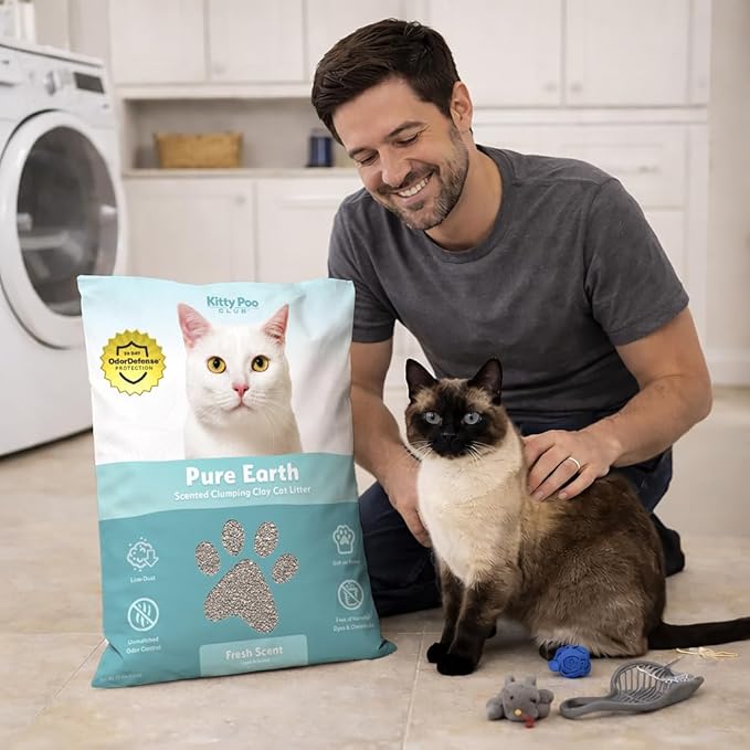 Kitty Poo Club Fresh Scent Clay Litter Bag – Hard Clumping Cat Litter with Odor Control, Absorbent Formula