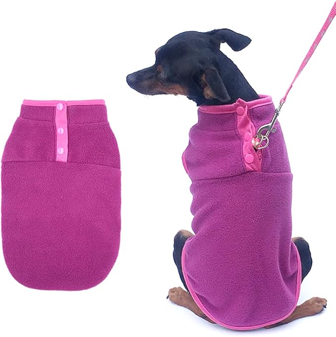 Dog Fleece Sweater, Soft Dog Vest Apparel Sleeveless Puppy Winter Cold Weather Clothes Doggie Jacket Pullover for Small Medium Dogs and Cats(Purple,L)