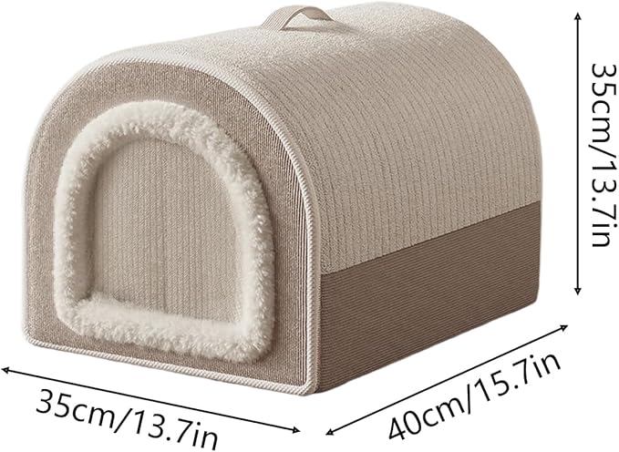 Outdoor Cat Houses, Winter Pet Indoor House Cat Mat, Washable Warm Plush Enclosed pet Bed, Shelter for Kitten/Puppy/Living Room/Bedroom/Playing Resting Napping