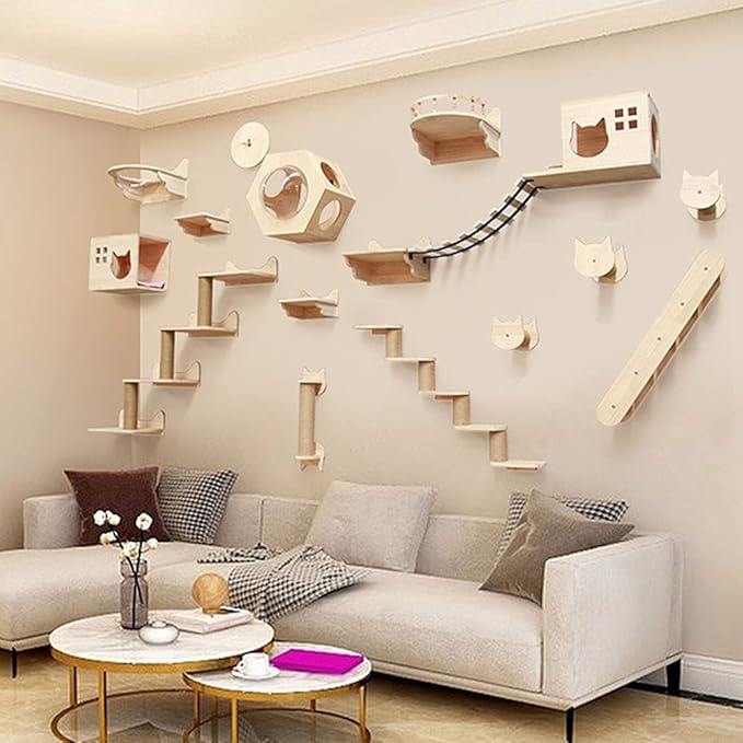 Wall Mounted Cat Bed Wood Floating Cat Shelves Cat Hammock Cat Activity Center Cat Lounger Cat Condo House Modern Cat Furniture Cat Perch Kitty Bed Cat Climber Tree