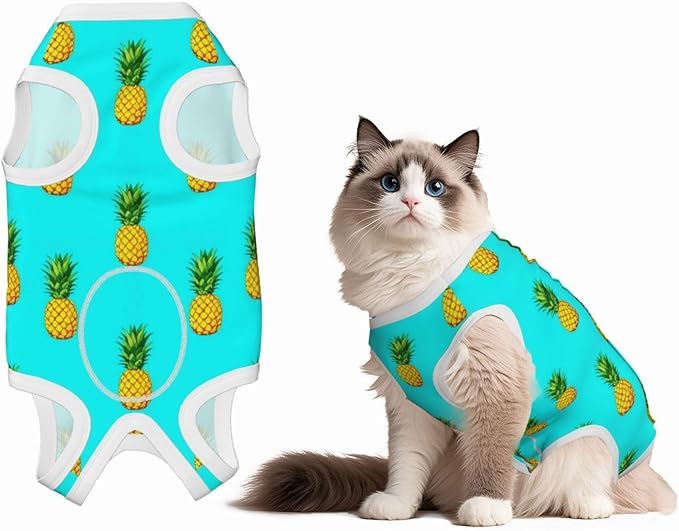 Dog Surgery Recovery Tropical Pineapples Suit After Spay Dogs Cone Alternative Onesie