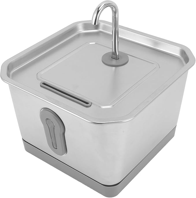 Fountains Automatic Cat Water Dispenser Cat Dog Waterer Pet Drinking Fountain Pet Drinking Dispenser for Indoor Pets Drinking Cat Watering Fountain 3.5L Stainless Steel